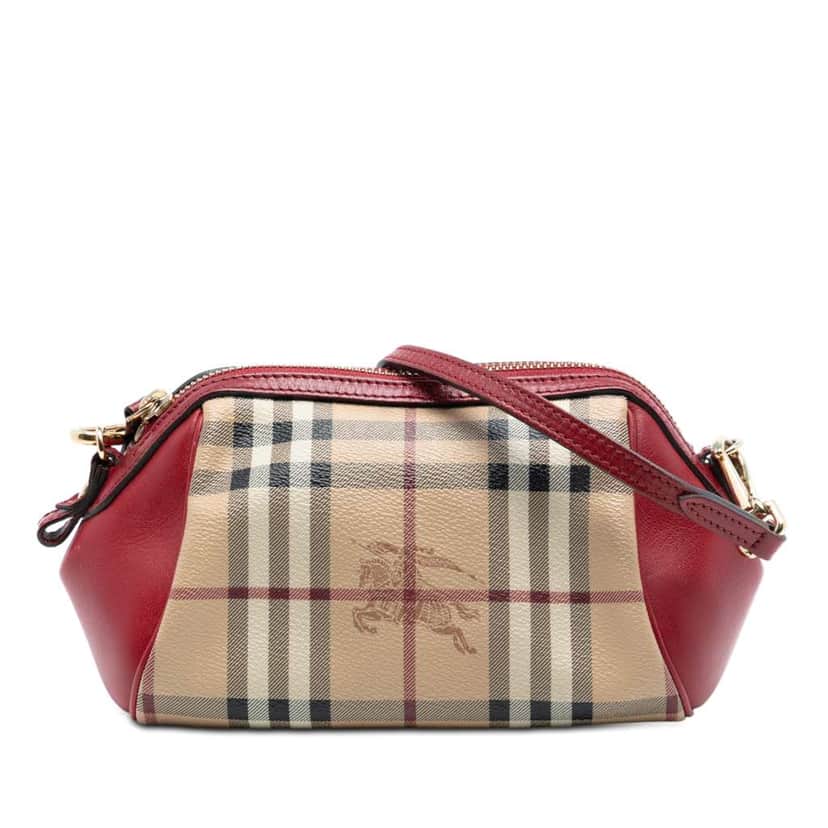 Burberry Mini Haymarket Check Coated Canvas Blaze Crossbody Brown Canvas Good condition - Front View
