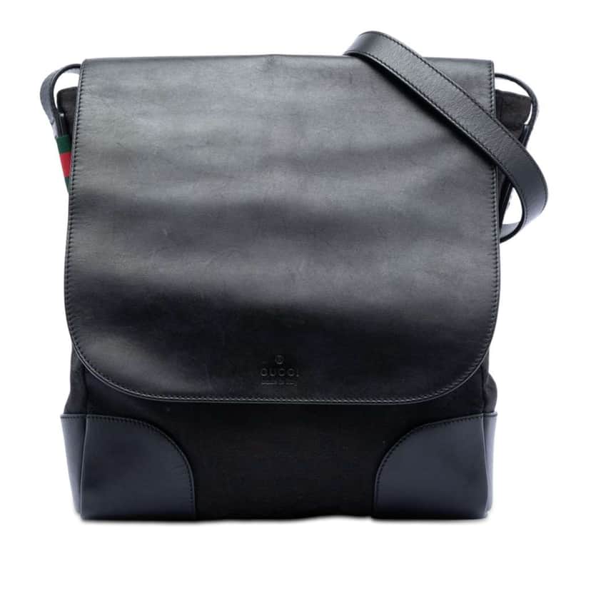 Gucci GG Canvas and Leather Crossbody Black Canvas Very good condition - Front View