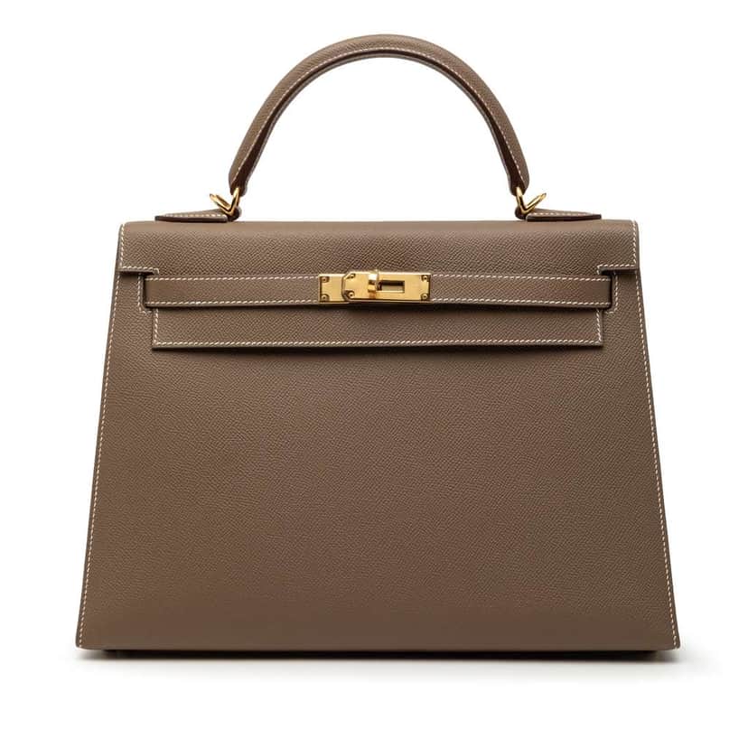 Hermès Epsom Kelly II Sellier 32 Brown Leather Good condition - Front View
