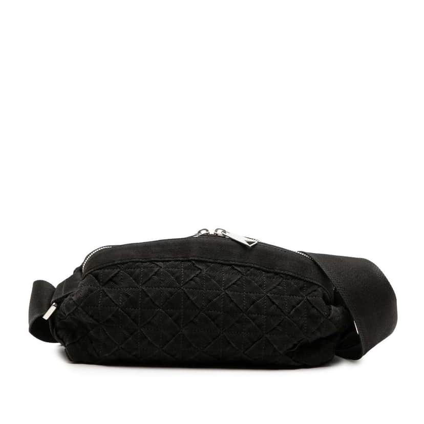 Bottega Veneta Canvas Intrecciato Webbing Belt Bag Black Canvas Very good condition - Front View