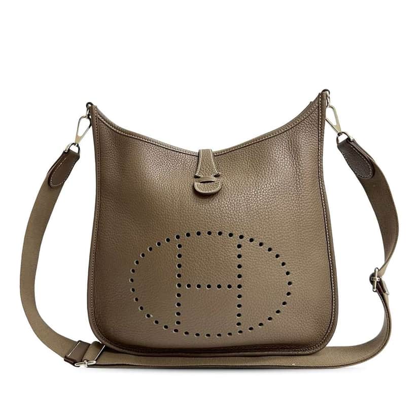 Hermès Clemence Evelyne III PM Brown Leather Good condition - Front View