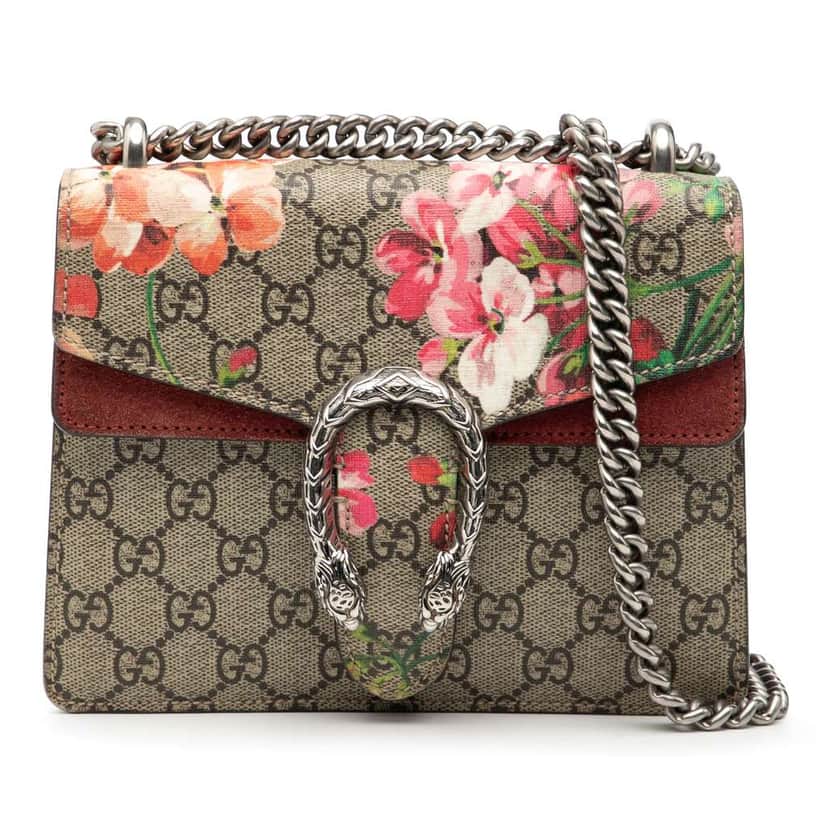 Gucci Small GG Supreme Blooms Dionysus Crossbody Brown Canvas Very good condition - Front View