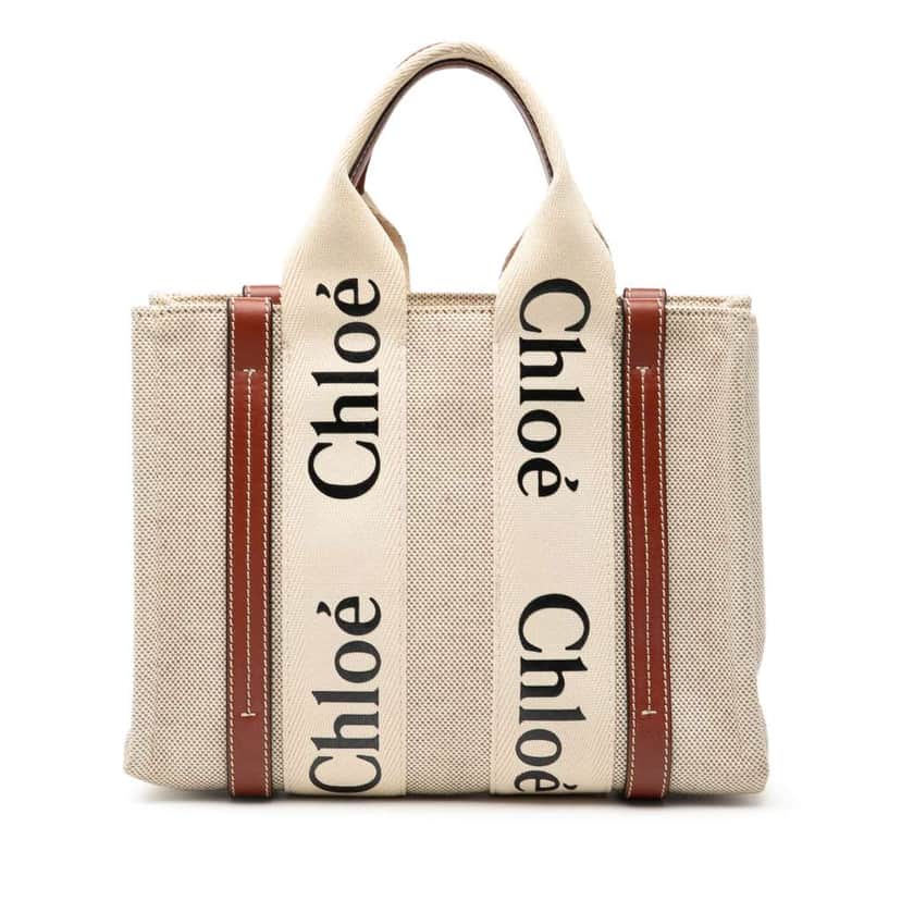 Chloé Small Canvas Woody Tote Brown Canvas Good condition - Front View