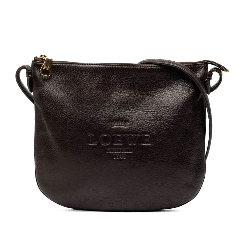 Loewe Leather Heritage Crossbody Brown Leather Good condition - Front View