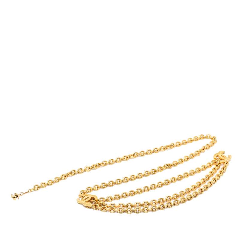 Chanel Gold Plated Triple CC Chain Belt Gold Metal Good condition - Front View
