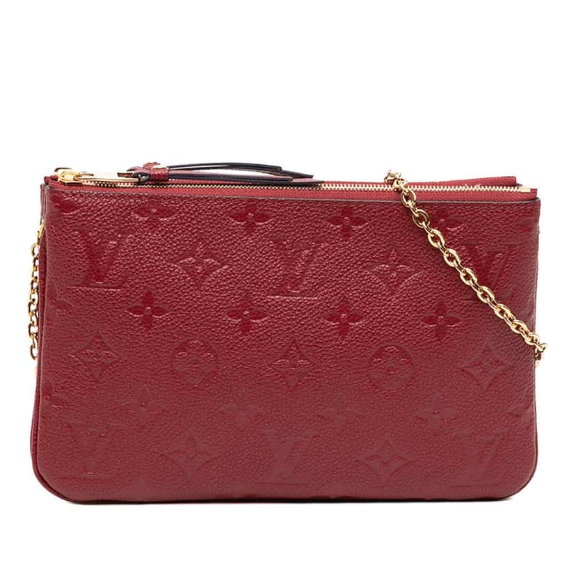 Louis Vuitton Monogram Empreinte Double Zip Pochette Red Leather Very good condition - Front View