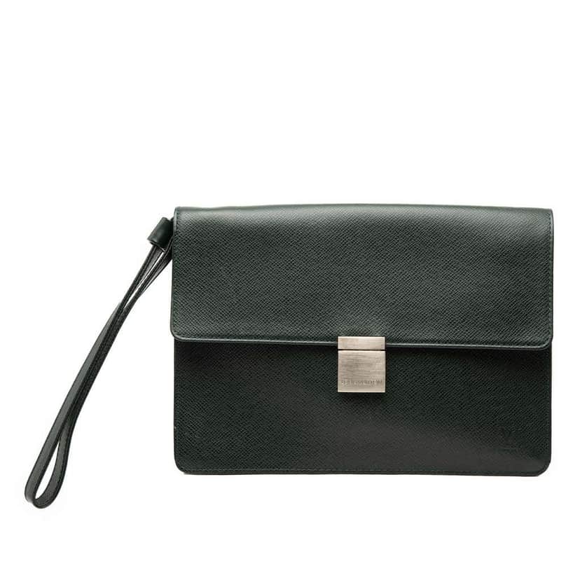Louis Vuitton Taiga Selenga Green Leather Good condition - Front View