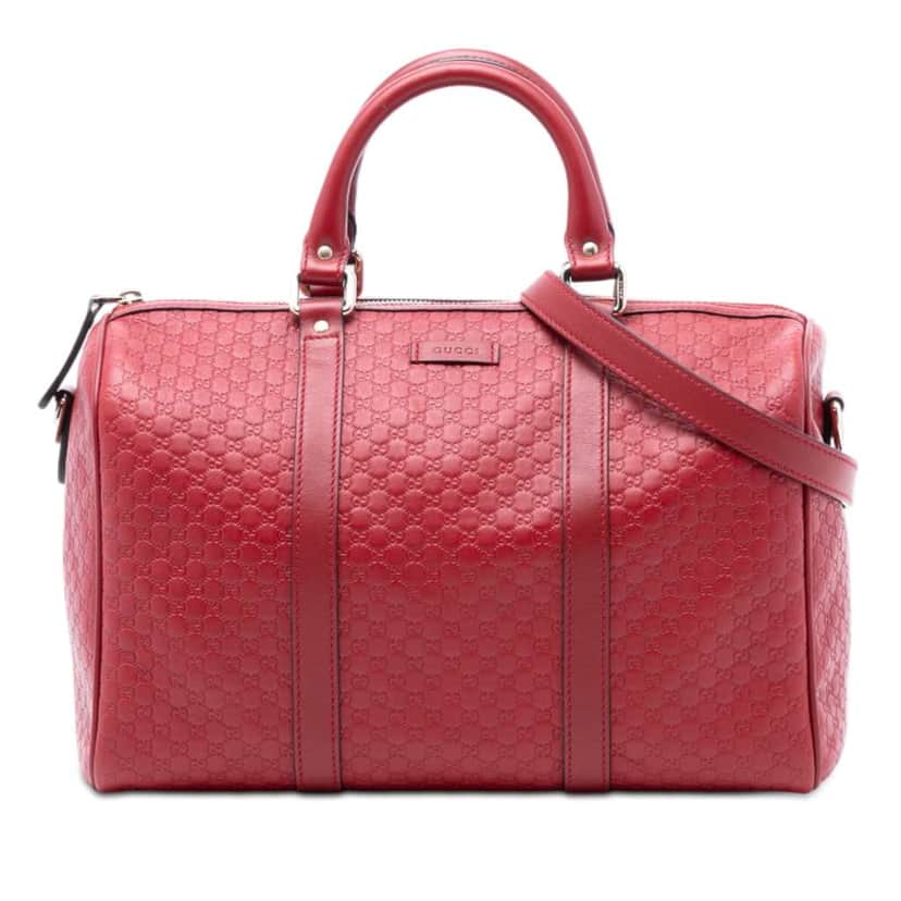 Gucci Medium Microguccissima Satchel Red Leather Good condition - Front View