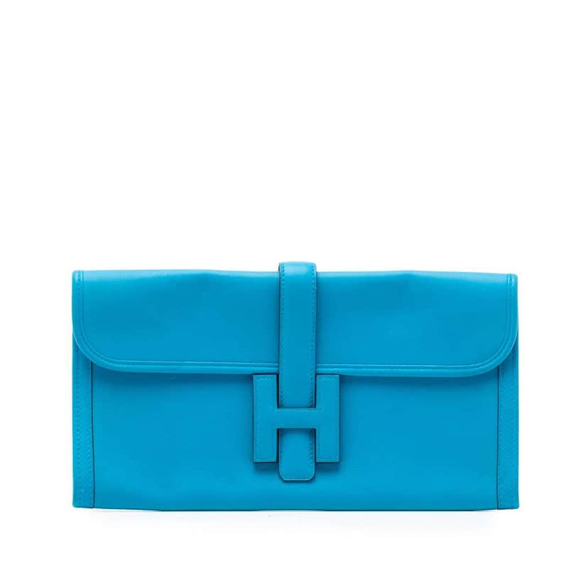 Hermès Swift Jige Elan 29 Blue Leather Good condition - Front View