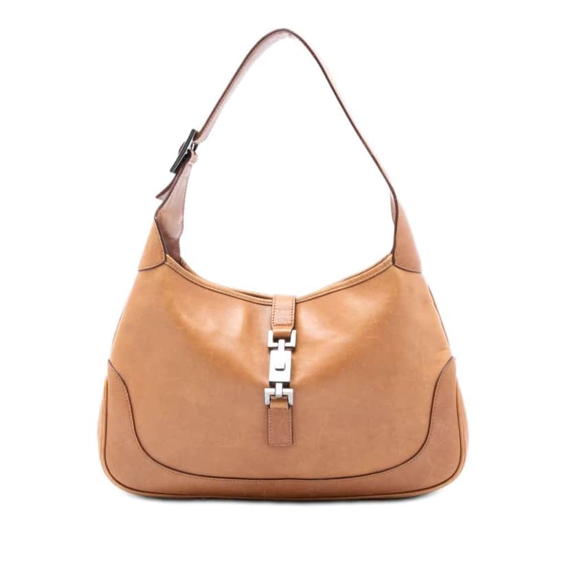 Gucci Calfskin Jackie Shoulder Bag Brown Leather Good condition - Front View