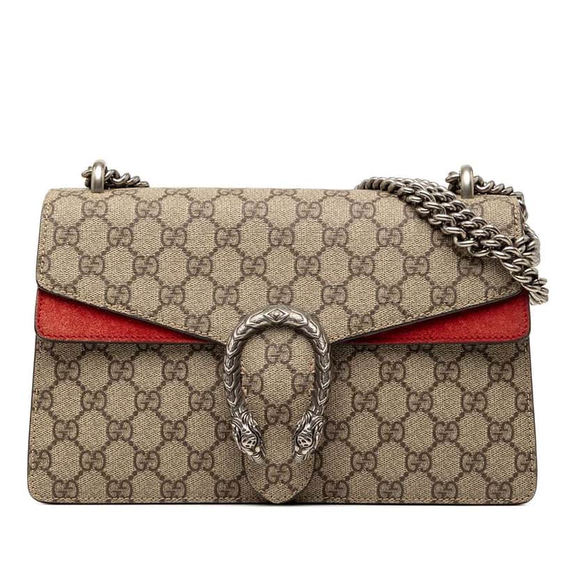 Gucci Medium GG Supreme Dionysus Shoulder Bag Brown Canvas Very good condition - Front View