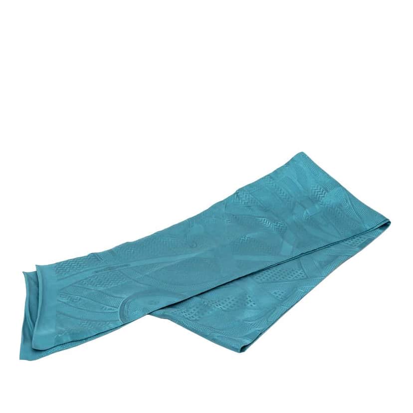 Hermès Maxi Cavalcadour a Cheval Silk Twilly Scarf Blue Silk Good condition - Front View