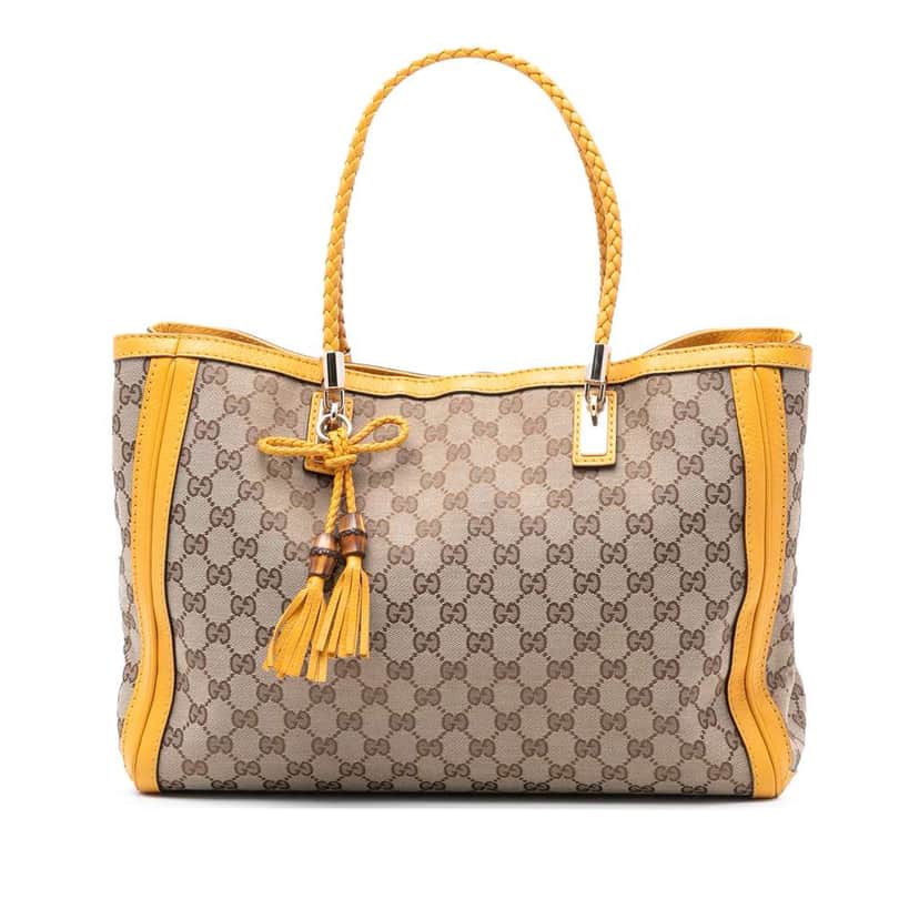 Gucci Medium GG Canvas Bella Tote Brown Canvas Good condition - Front View
