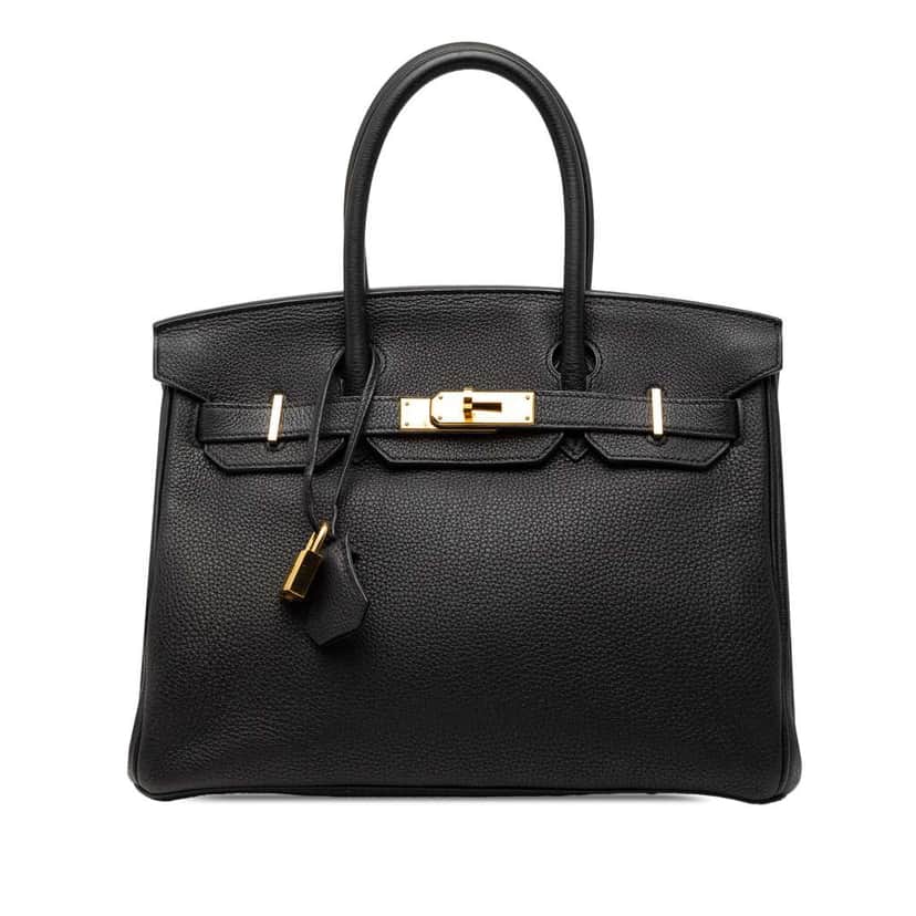 Hermès Togo Birkin Retourne 30 Black Leather Good condition - Front View