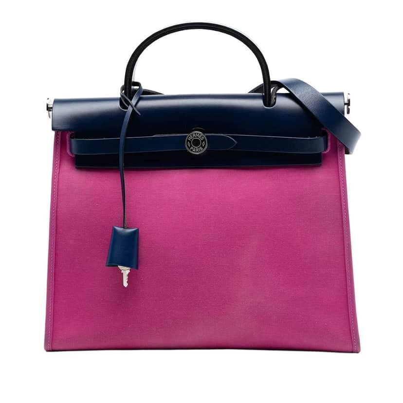 Hermès Toile Herbag Zip 31 Pink Canvas Good condition - Front View