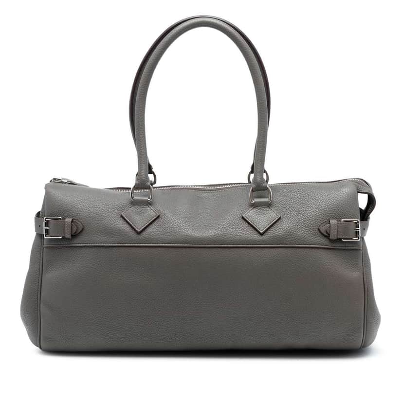Hermès Clemence Atlas 42 Grey Leather Good condition - Front View