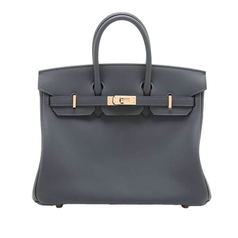 Hermès Swift Birkin Verso Retourne 25 Grey Leather Good condition - Front View