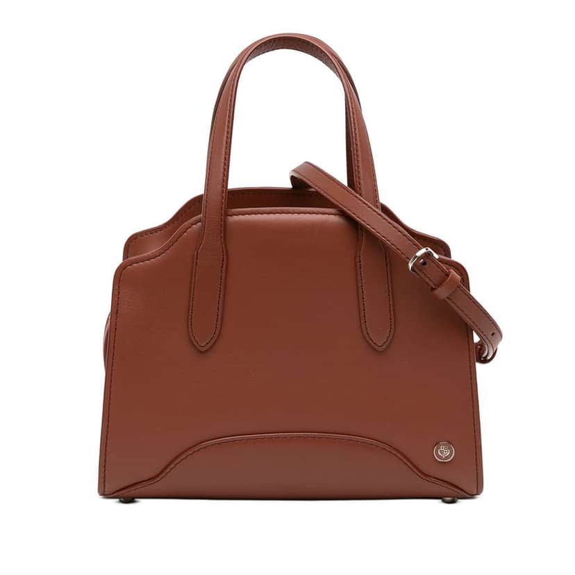 Loro Piana Micro Leather Sesia Satchel Brown Leather Good condition - Front View