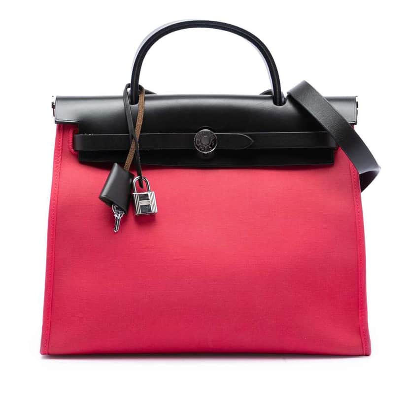 Hermès Toile Herbag Zip 31 Pink Canvas Good condition - Front View