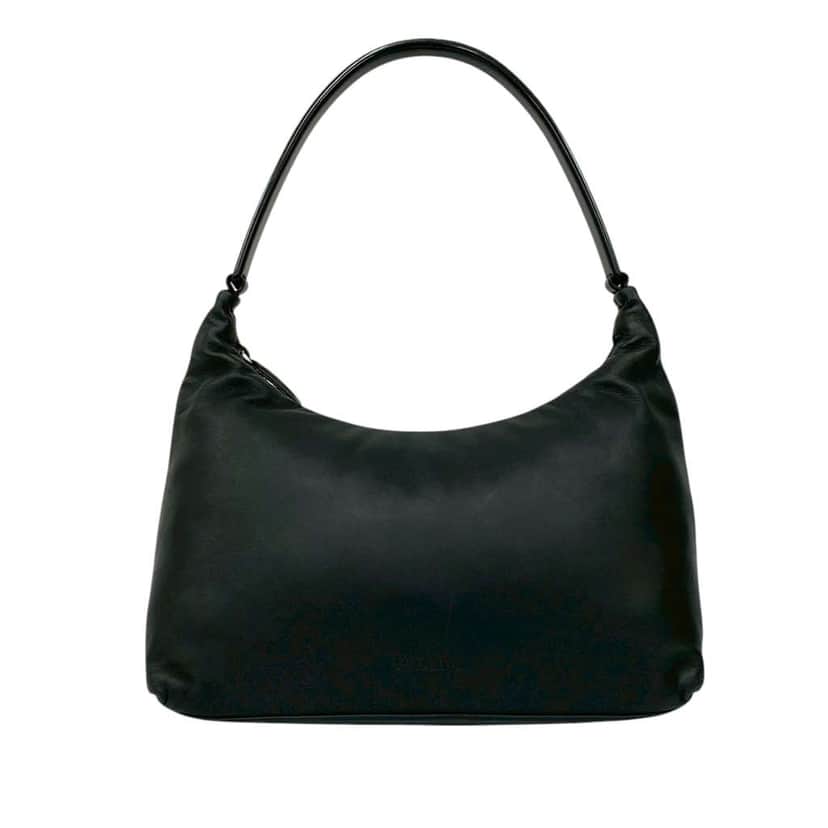 Prada Soft Calf Shoulder Bag Black Leather Good condition - Front View