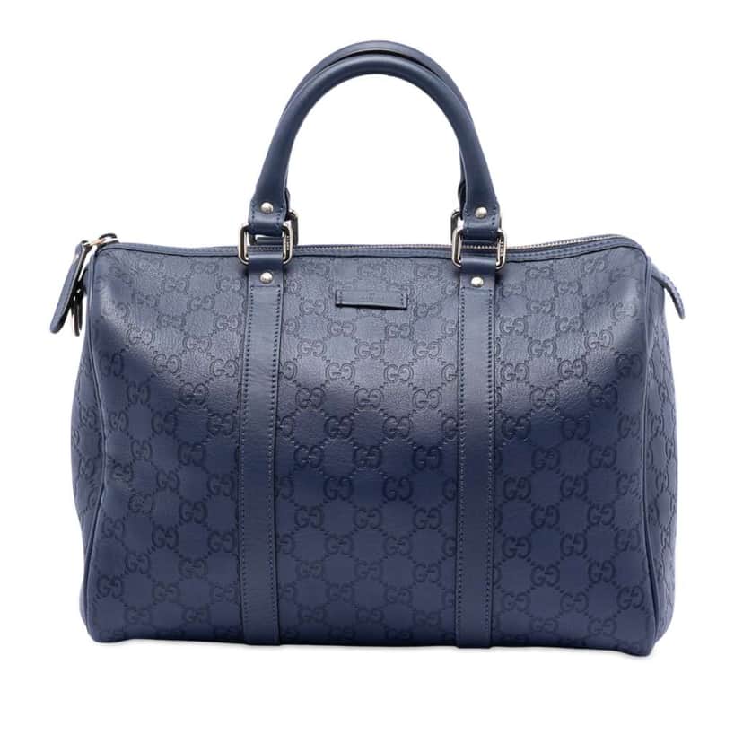 Gucci Medium Guccissima Joy Boston Bag Blue Leather Good condition - Front View