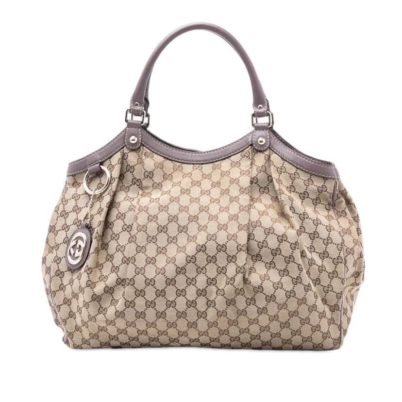 Gucci Large GG Canvas Sukey Tote Brown Canvas Good condition - Front View