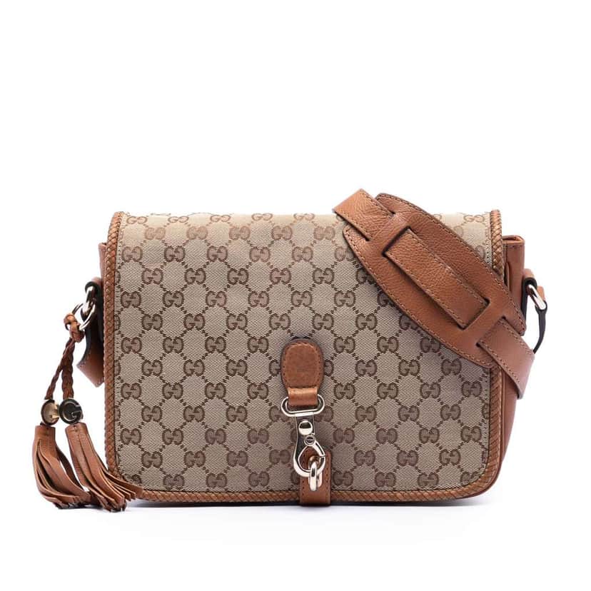 Gucci GG Canvas Marrakech Crossbody Brown Canvas Very good condition - Front View