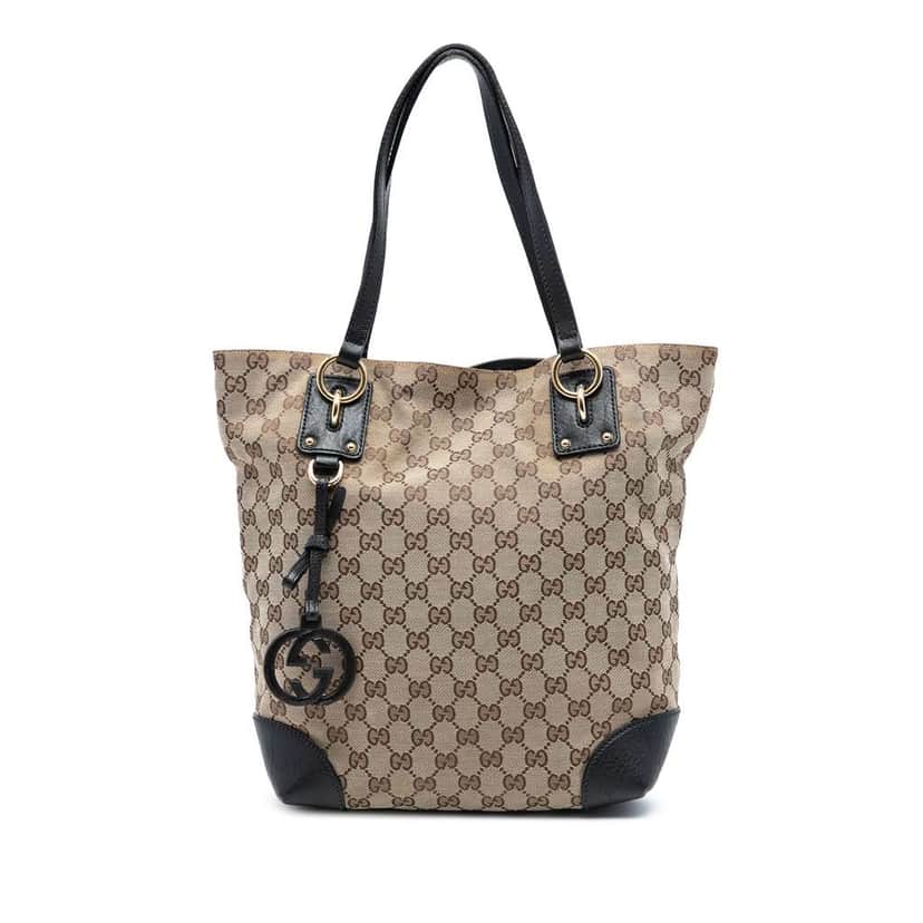 Gucci GG Canvas GG Charm Tote Brown Canvas Very good condition - Front View