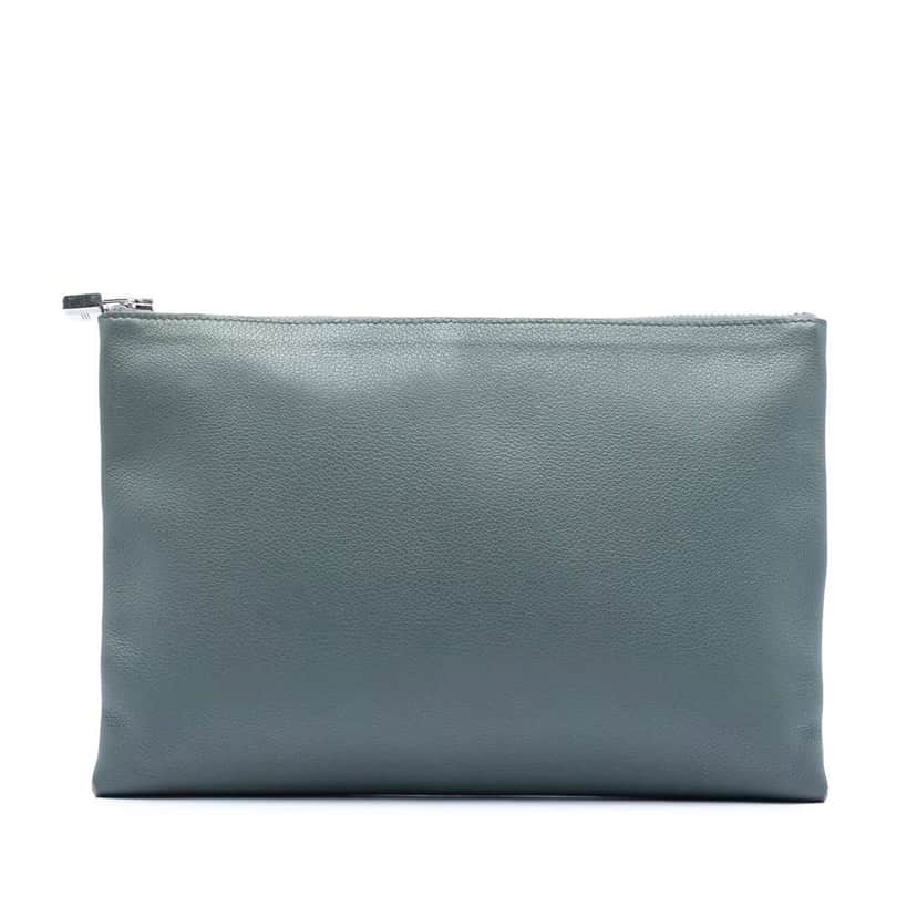 Hermès Evercolor Atout Pouch 26 Grey Leather Very good condition - Front View