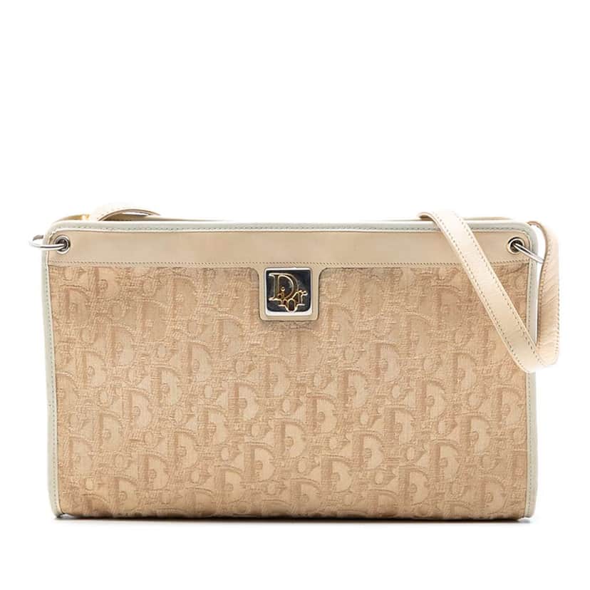 Dior Diorissimo Trotter Canvas Shoulder Bag Brown Canvas Good condition - Front View