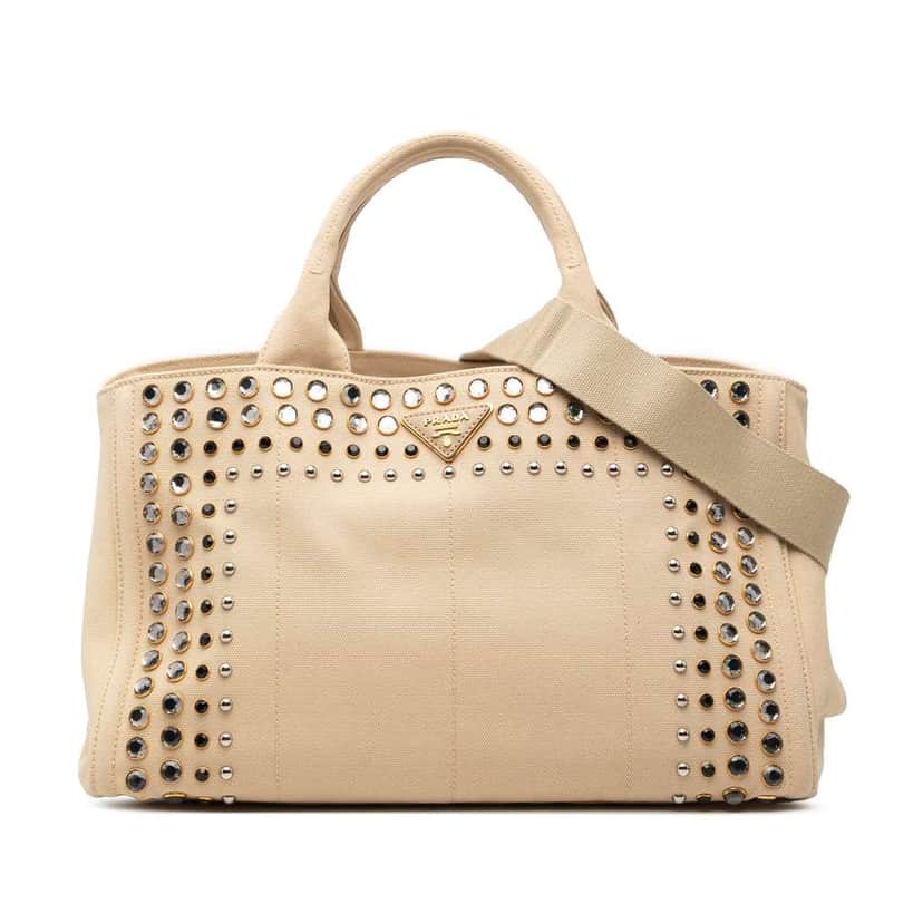 Prada Canvas Canapa Bijoux Satchel Brown Canvas Very good condition - Front View