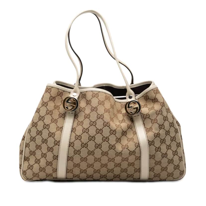 Gucci GG Canvas Twins Tote Brown Canvas Good condition - Front View