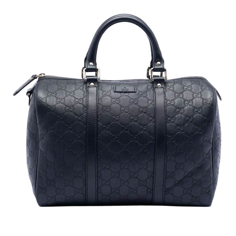Gucci Medium Guccissima Joy Boston Bag Blue Leather Good condition - Front View