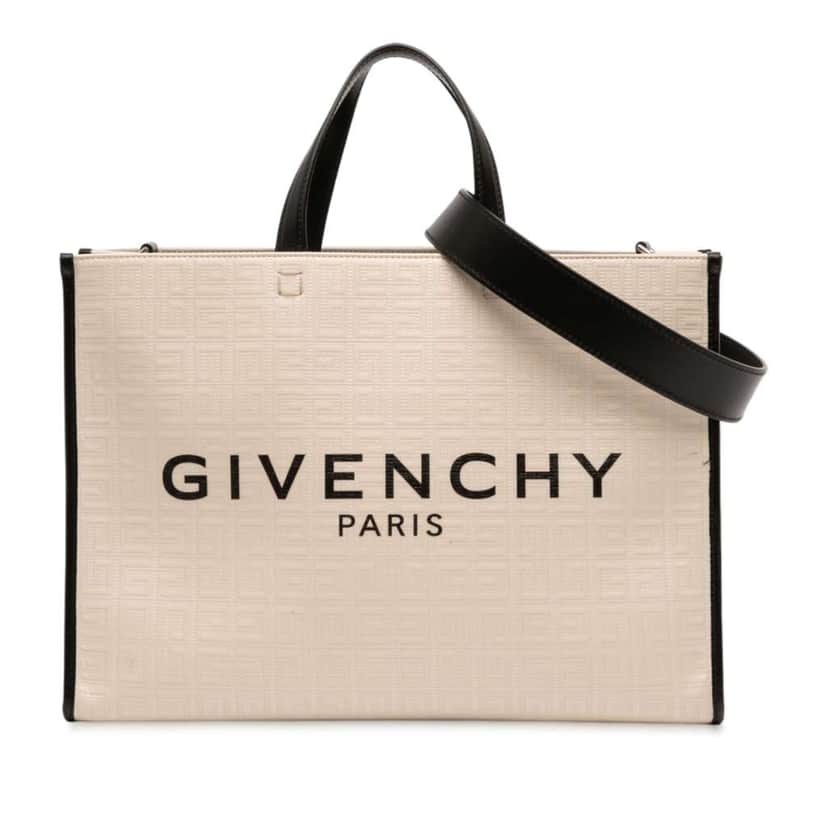 Givenchy Medium Canvas G Tote Shopping Bag Brown Canvas Good condition - Front View