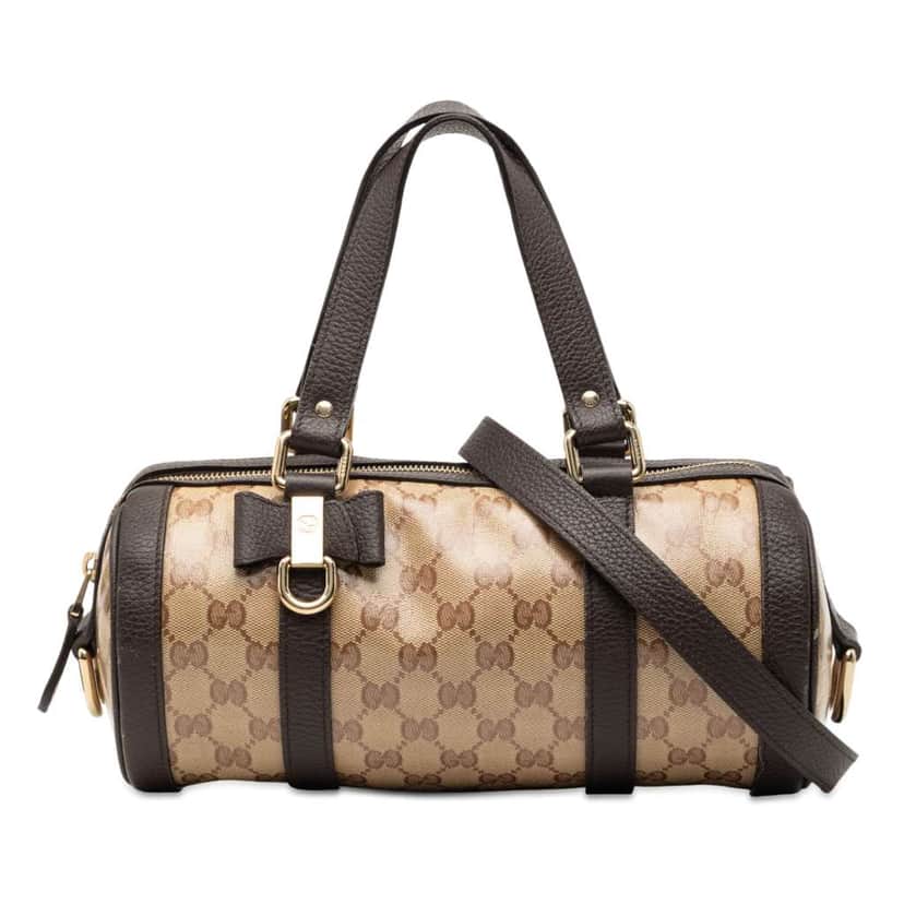 Gucci GG Crystal Duchessa Satchel Brown Canvas Good condition - Front View