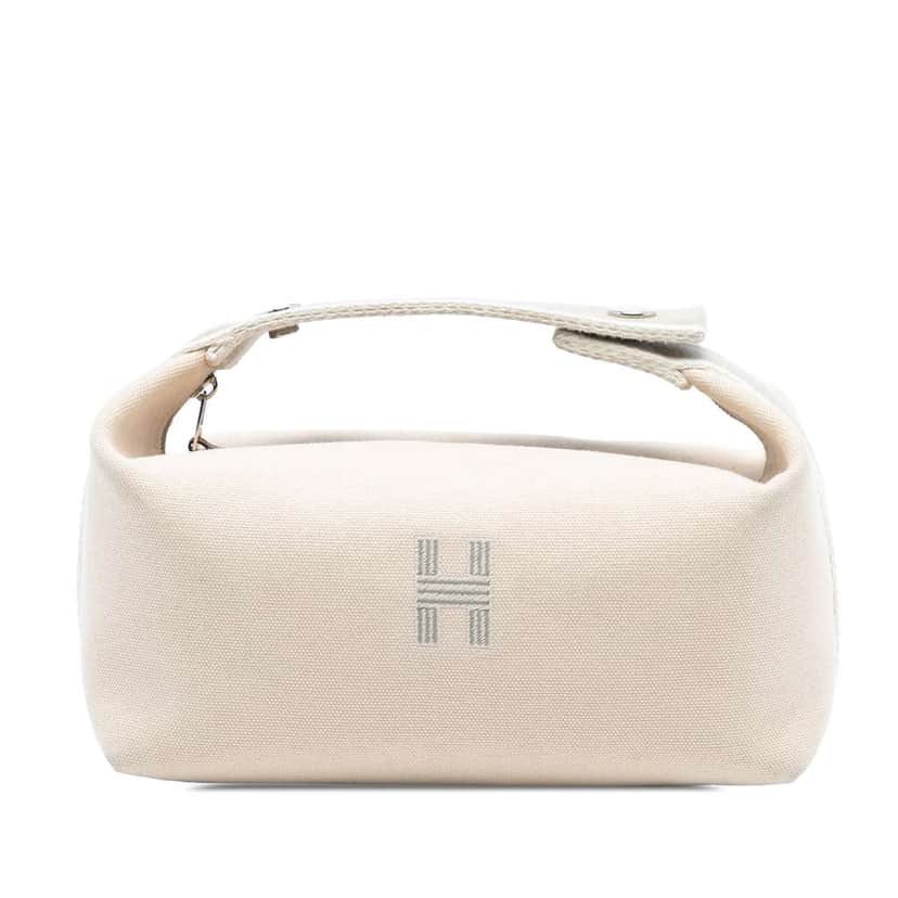 Hermès Small Toile Bride A Brac Case Brown Canvas Good condition - Front View