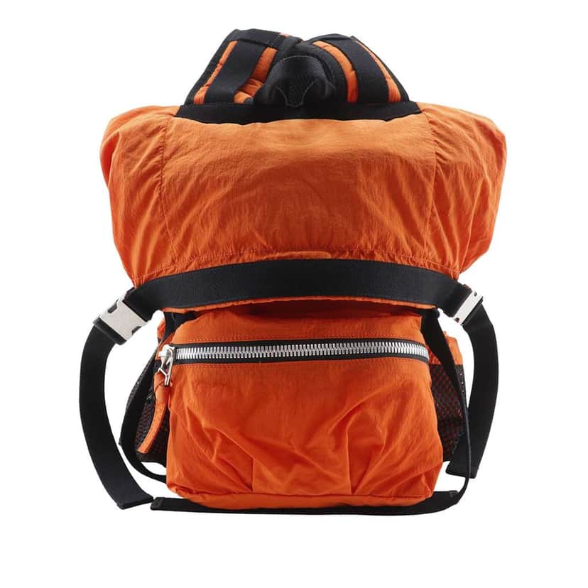 Bottega Veneta Nylon Paper Touch Backpack Orange Good condition - Front View