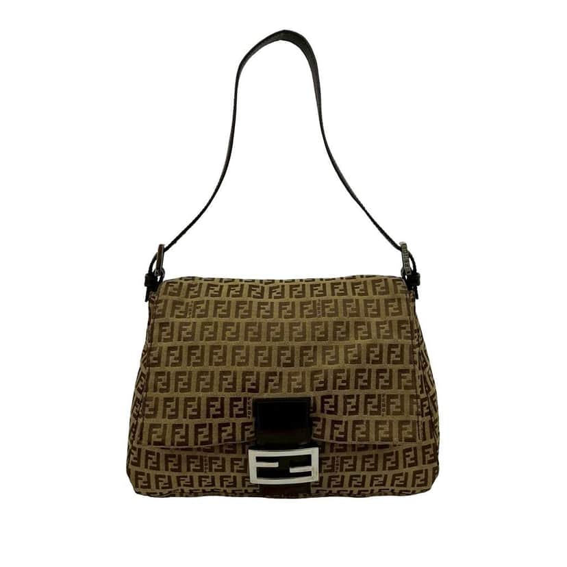 Fendi Zucchino Canvas Mamma Forever Brown Canvas Good condition - Front View