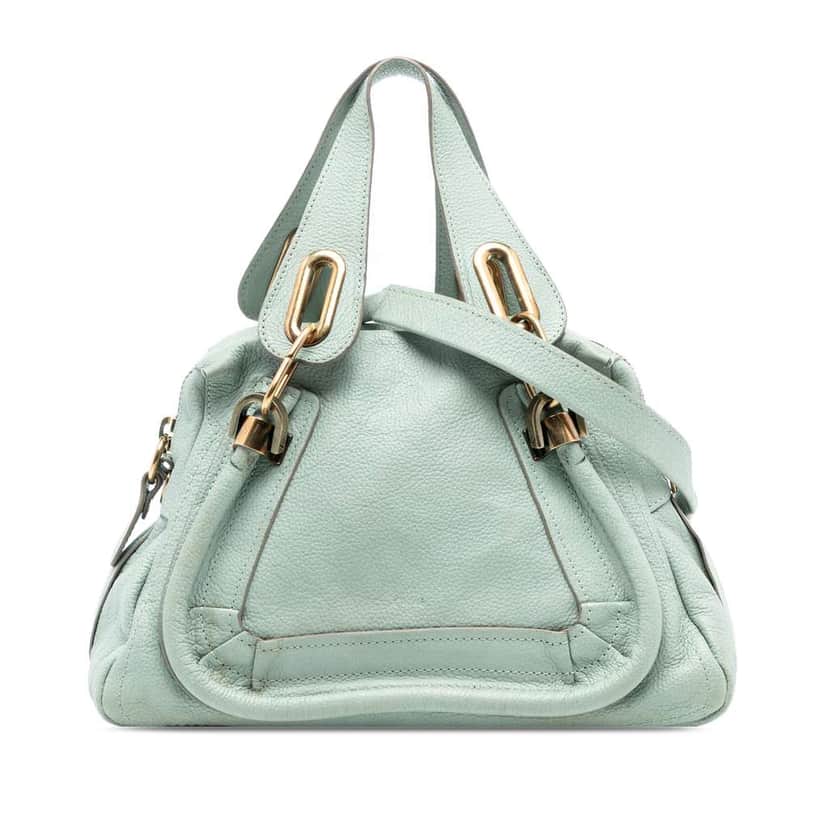Chloé Small Leather Paraty Satchel Green Leather Good condition - Front View