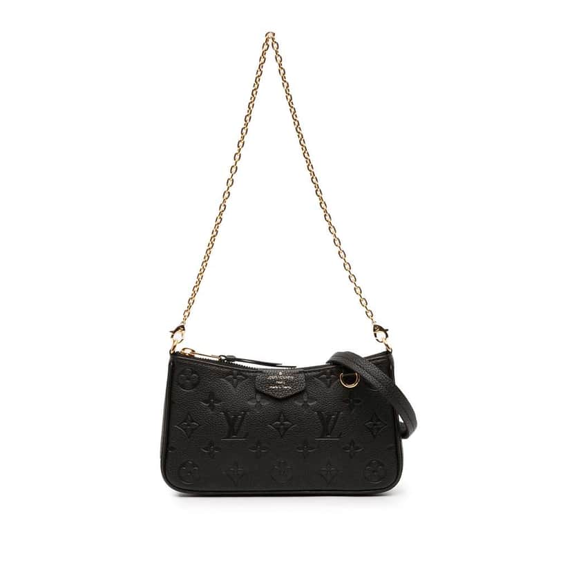 Louis Vuitton Monogram Empreinte Easy Pouch On Strap Black Leather Good condition - Front View