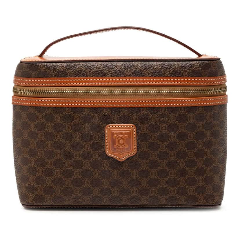 Celine Macadam Coated Canvas Vanity Bag Brown Canvas Good condition - Front View