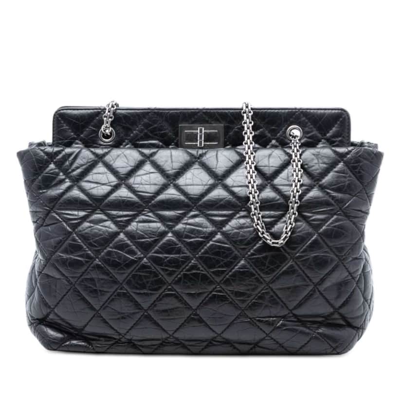 Chanel Quilted Aged Calfskin Reissue 2.55 Tote Black Leather Good condition - Front View