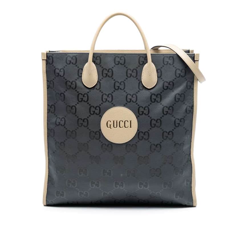 Gucci Medium GG Nylon Off the Grid Convertible Tote Grey Very good condition - Front View