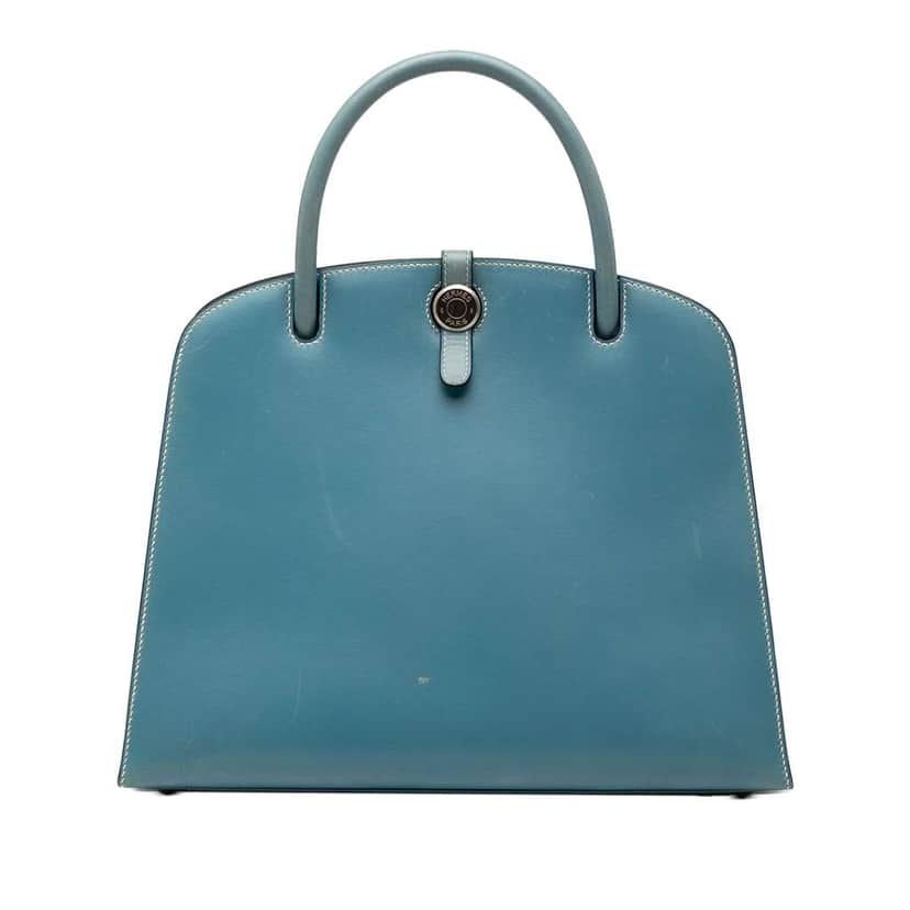 Hermès Box Calf Dalvy 30 Blue Leather Good condition - Front View