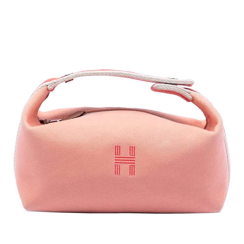 Hermès Small Toile Bride A Brac Case Orange Canvas Good condition - Front View