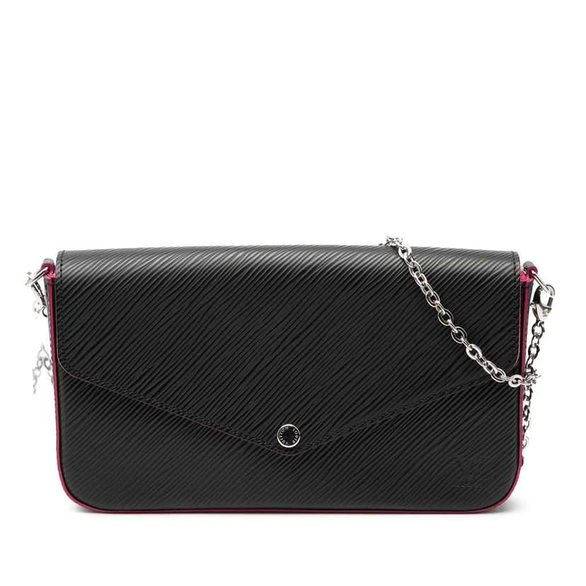 Louis Vuitton Epi Pochette Felicie Black Leather Very good condition - Front View