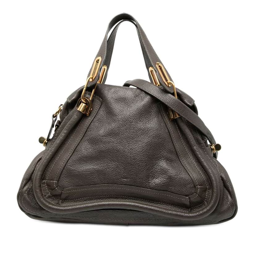 Chloé Medium Leather Paraty Satchel Grey Leather Good condition - Front View