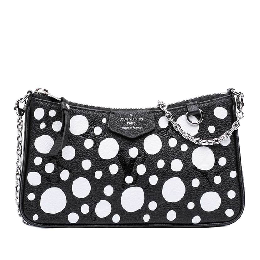Louis Vuitton Yayoi Kusama Monogram Giant Empreinte Infinity Dots Easy Pouch On Strap Black Leather Very good condition - Front View