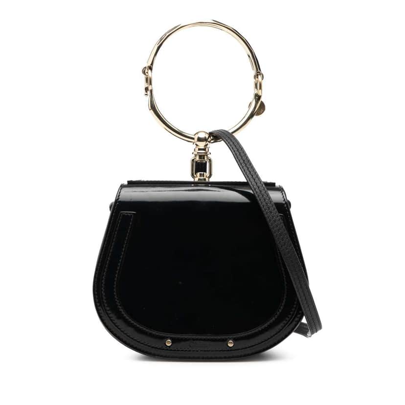Chloé Small Patent Nile Bracelet Satchel Black Leather Good condition - Front View
