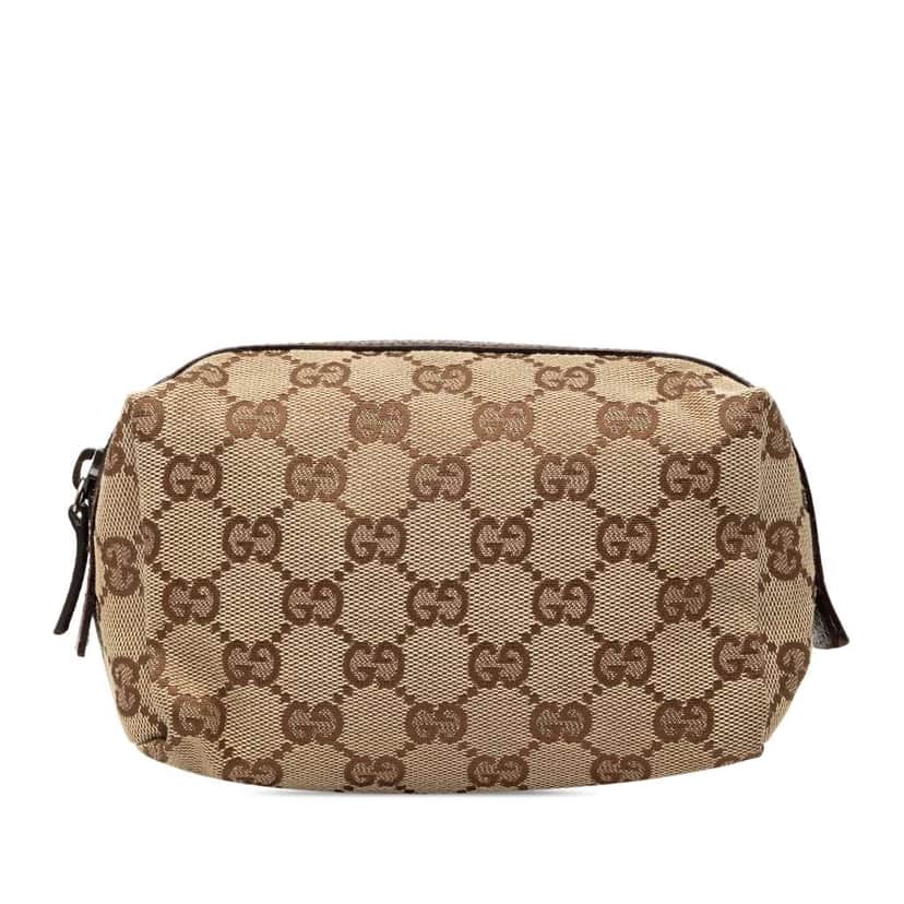 Gucci GG Canvas Pouch Brown Canvas Good condition - Front View